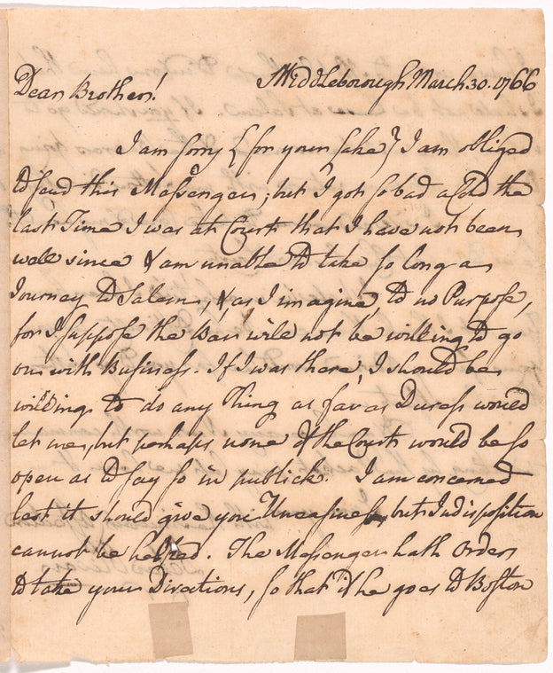 Letter from Peter Oliver to Thomas Hutchinson