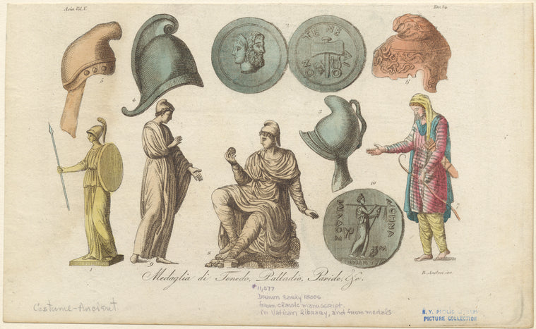 Medaglia di Tenedo, Palladio, Paride, &c.