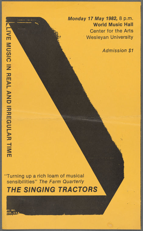 The Singing Tractors, Wesleyan University, poster