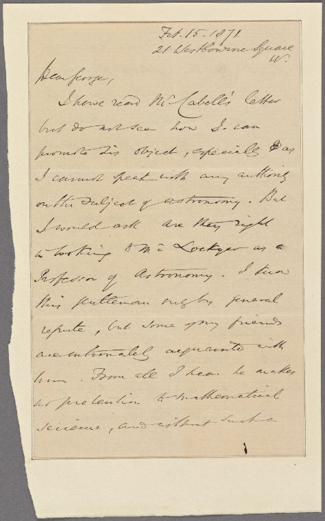 Letter to George [Long, jr.]