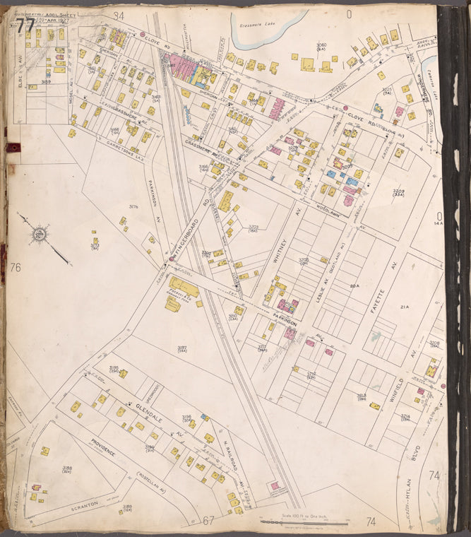 Staten Island, V. 1, Plate No. 77 [Map bounded by Clove Rd., Scranton, Elbe Ave.]