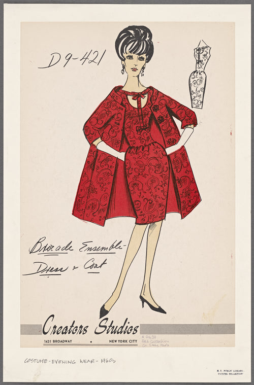 Brocade ensemble: dress and coat
