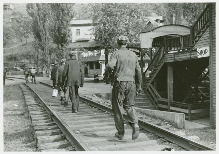 Coal miners going home from work, Omar, W. Va., Sept. 1938.