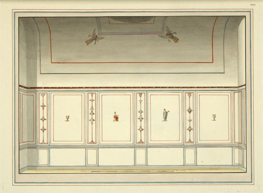 Interior with painted moldings and designs