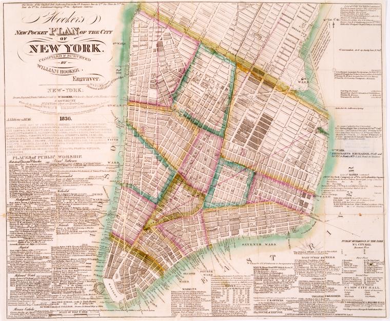 Hooker's new pocket plan of the city of New York