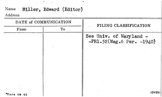 Miller, Edward (Editor)