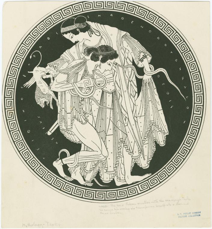 Peleus tries to subdue the Nereid Thetis