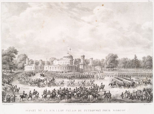 Depart du palais de Petrovsky, et entrée solennelle de Leurs Majestes Imperiales a Moscou
