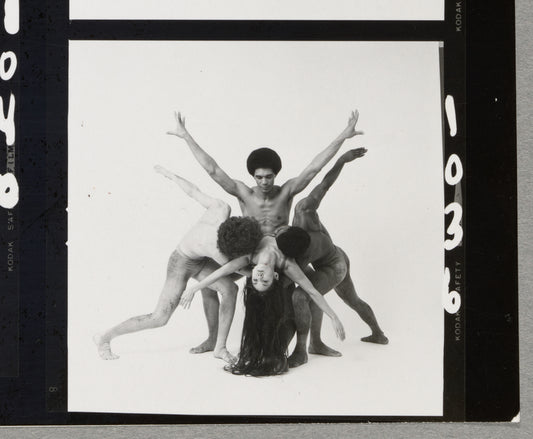 Alvin Ailey Company dancers in studio performing choreographic work Myth