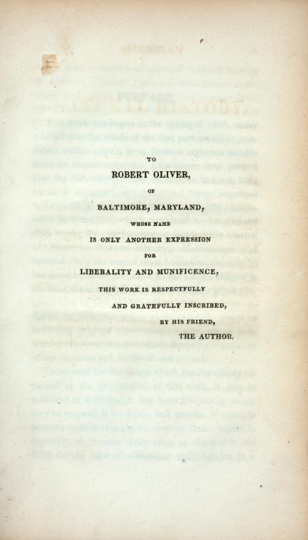 Dedication To Robert Oliver, of Baltimore, Maryland, ...