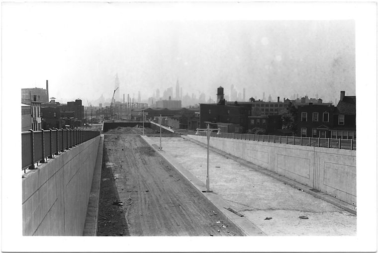 Greenpoint Avenue at Long Island Expressway, looking West, Queens