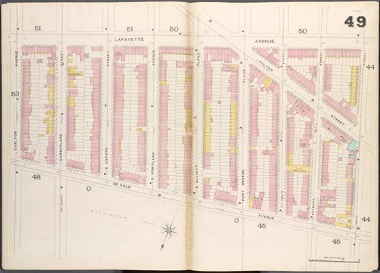 Brooklyn V. 2, Double Page Plate No. 49 [Map bounded by Lafayette Ave., Navy St., De Kalb Ave., Carlton Ave.]