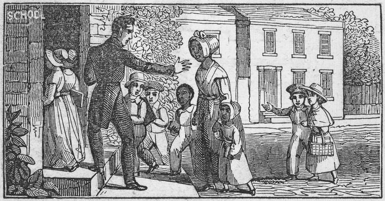 Freed slave escorting her children to school.
