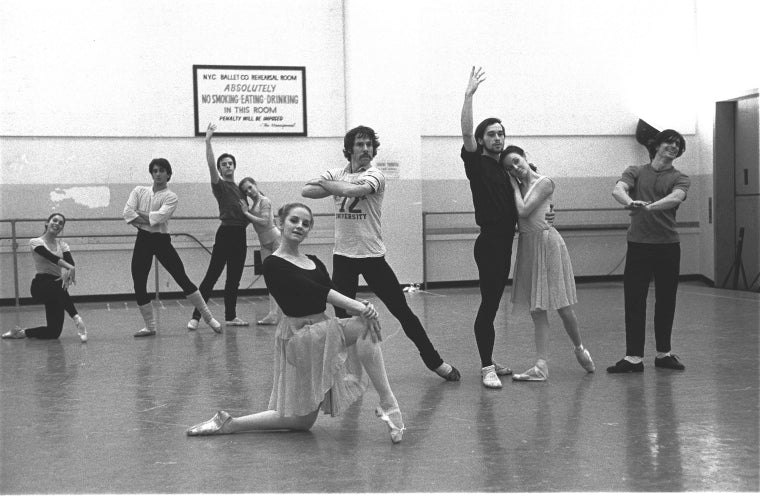 New York City Ballet rehearsal of "Dances at a Gathering" with Sara Leland, Anthony Blum, John Prinz, Patricia McBride and Edward Villella, choreography by Jerome Robbins (New York)