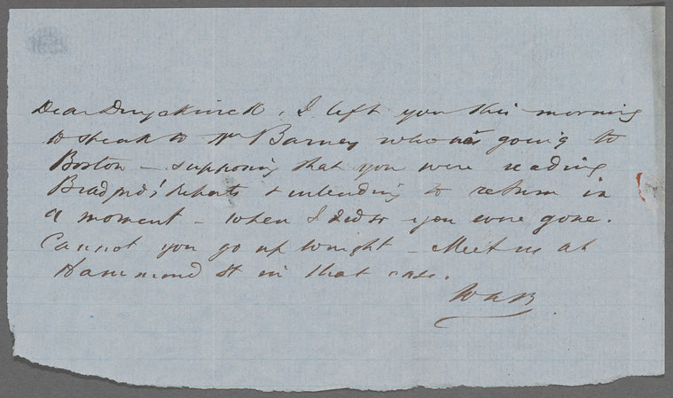 Note to Geo. L. Duyckinck