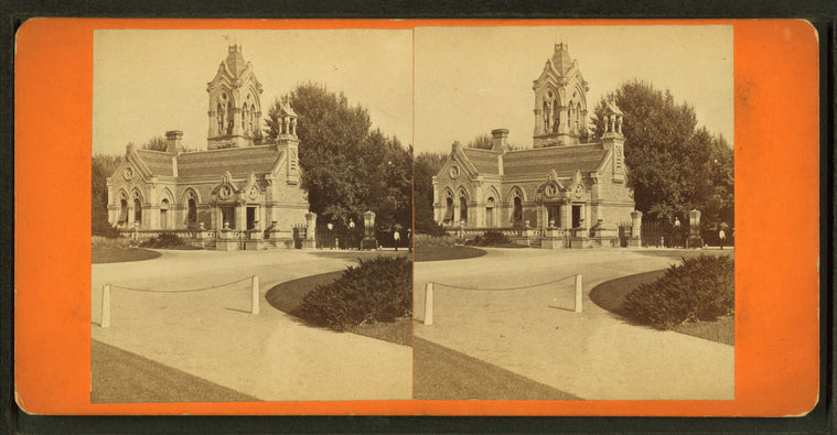 Ornate gothic building in cemetery(?).
