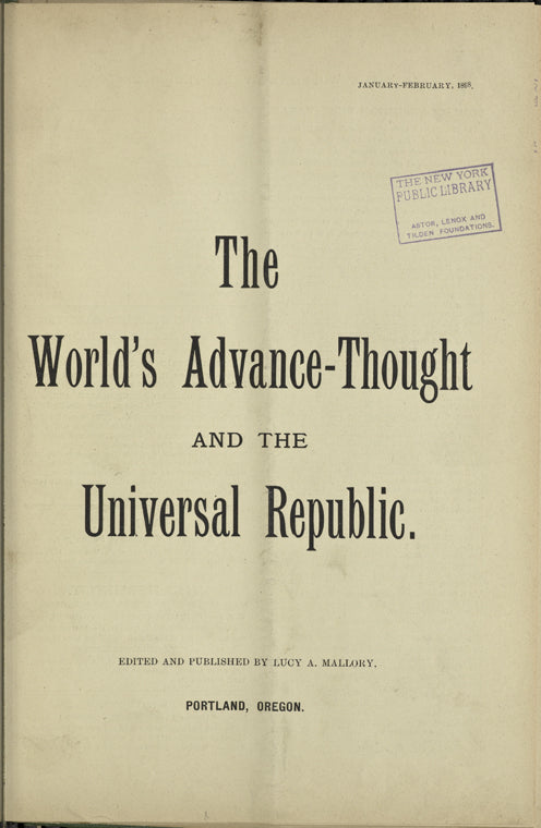 The World's advance-thought
