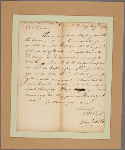 Letter to the Committee of Safety of Pennsylvania