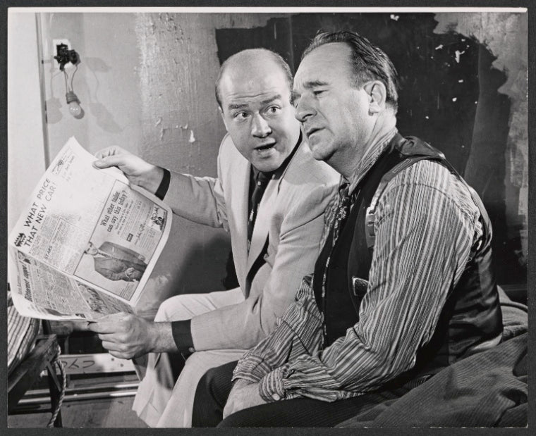 Dana Elcar and John C. Becher in the stage production The Pinter Plays: The Collection [and] The Dumbwaiter