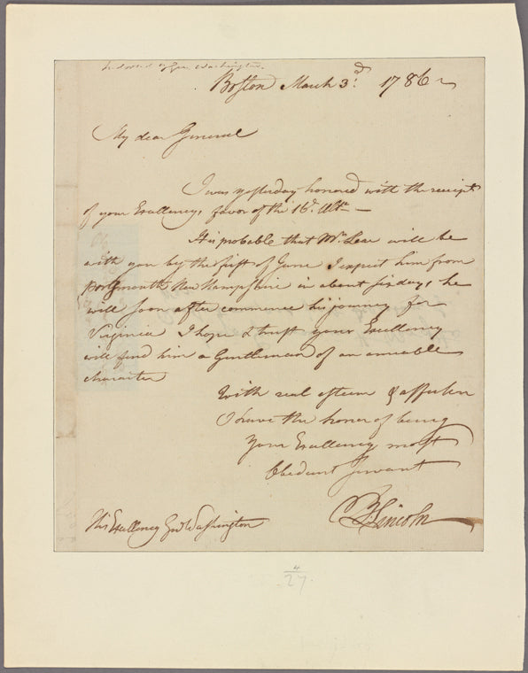 Letter to [George] Washington [Mount Vernon, Va.]