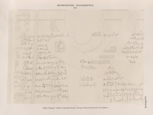 Demotische Inschriften No. 6.  Philae. Tempel J. Aeussere Ostwand. Zweites bilingues Decret, demotischer Text. Blatt 4.