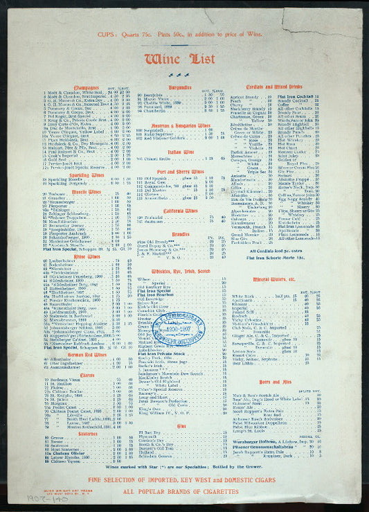 MENU [held by] FLAT IRON RESTAURANT & CAFE [at] "NEW YORK, NY" (REST;)
