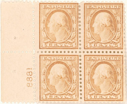 4c brown Washington block of four