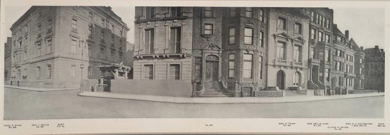 East 66th St. - Mrs. H.O. Havemeyer - Mrs.B. Thaw - Geo. J. Gould - No. 858 Thos F. Ryan