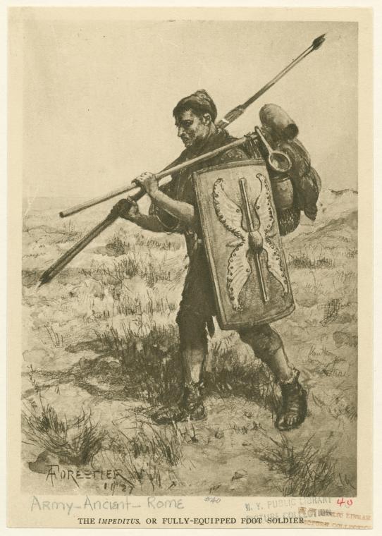 The impeditus, or fully-equipped foot soldier