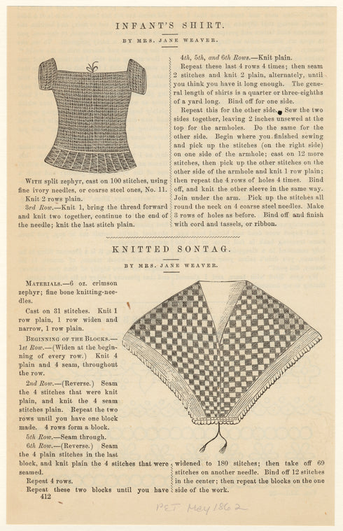 Infant's shirt ; Knitted sontag