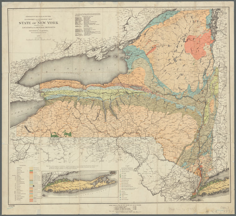 Economic and geologic map of the state of New York showing the location of its mineral deposits