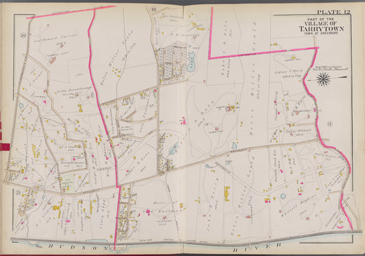 Westchester, V. 2, Double Page Plate No. 12 [Map bounded by W. Sunnyside Ave., Hudson River, Benedfct Ave.]