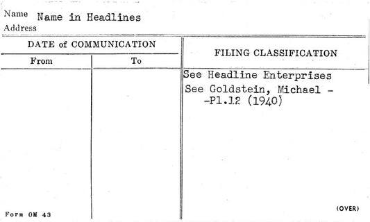 Name in Headlines