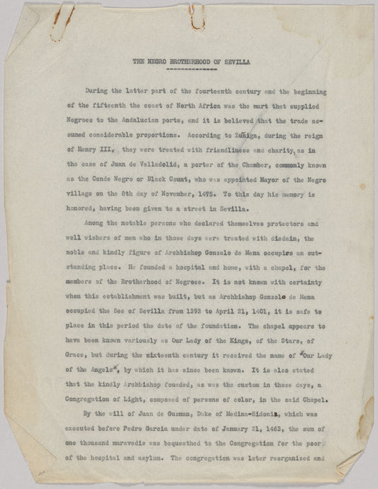 The Negro Brotherhood of Sevilla