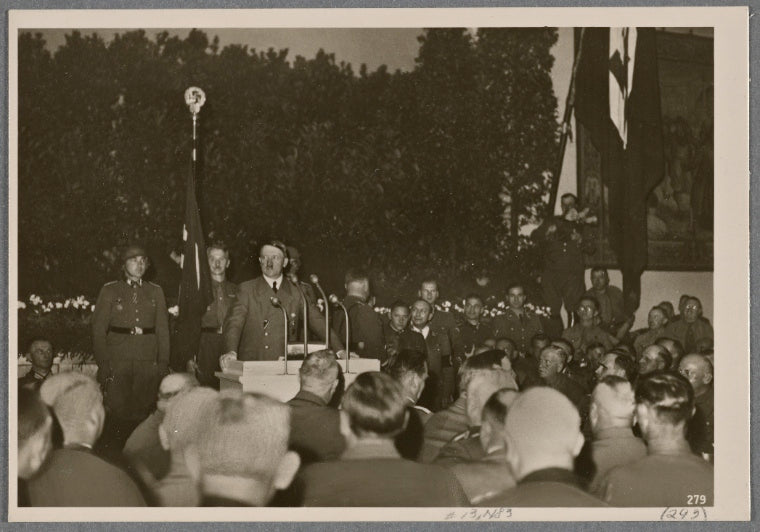 On the eve of November 9th the Fuhrer spoke to the Old Guard of the NSDAP in Munich.  His speech was a renewed profession of his unshakeable will reflected in clear decisions and his equally unshakeable faith in German victory