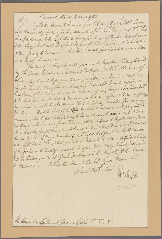 Letter to Lieut. Gen. [Alexander] Leslie