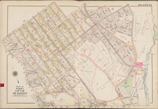 Westchester, V. 1, Double Page Plate No. 15 [Map bounded by Warren Ave., Hutchison River, New York City, W. 4th St., E. 4th St.]