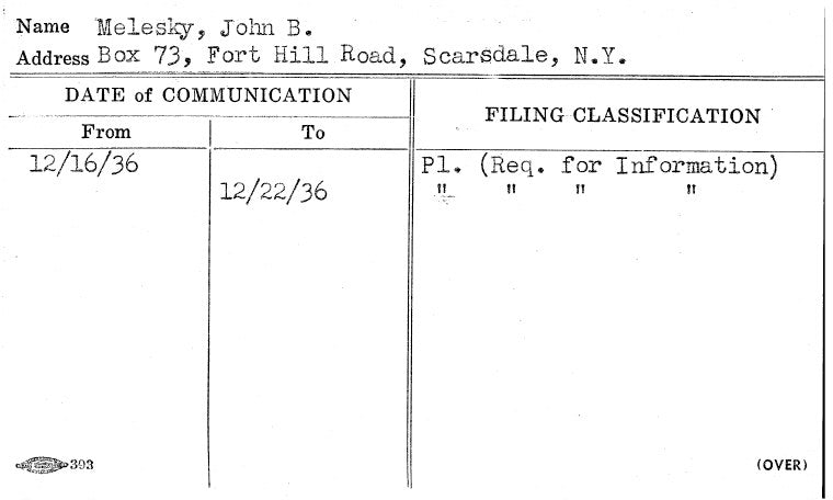 Melesky, John B.