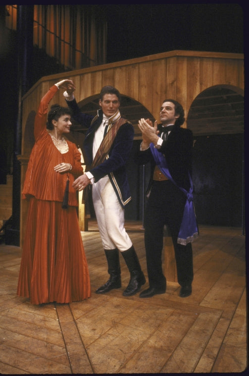 Actors (L-R) Diane Venora, Christopher Reeve & Mandy Patinkin in a scene fr. the New York Shakespeare Festival production of the play "The Winter's Tale." (New York)