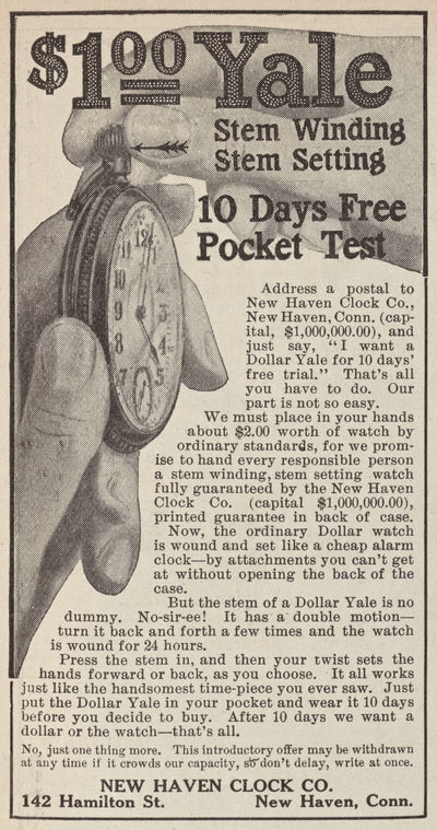 $1.00 Yale Stem Winding Stem Setting