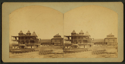 Hotel Orleans, west end, and Bridge. Spirit Lake, Iowa.