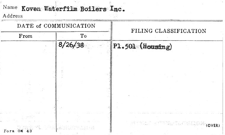 Koven Waterfilm Boilers Inc.