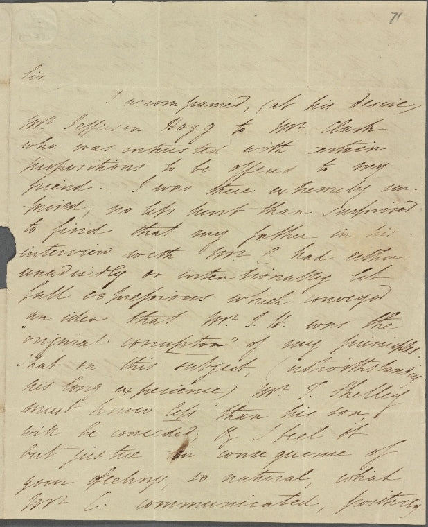 Autograph letter signed to John Hogg, ?12 April 1811