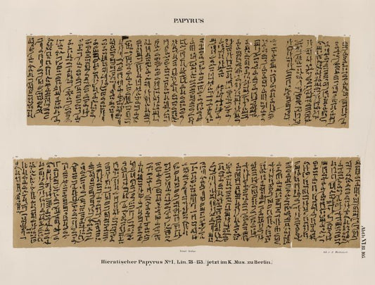 Papyrus. Hieratischer Papyrus. No. I, Lin. 78-153.