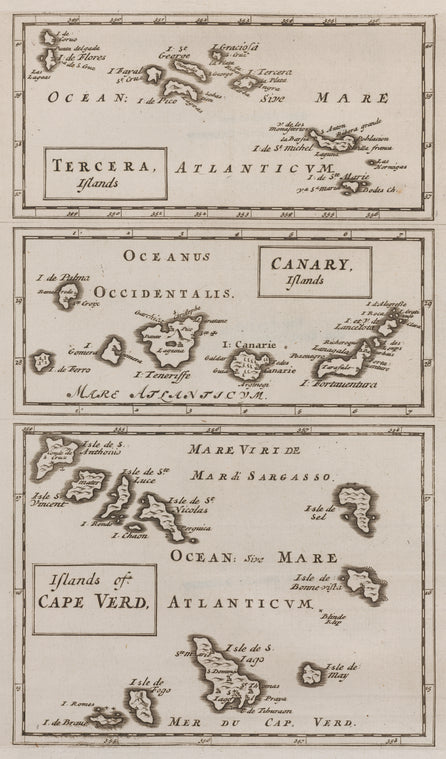 Tercera, islands ; Canary, islands ; Islands of Cape Verd.