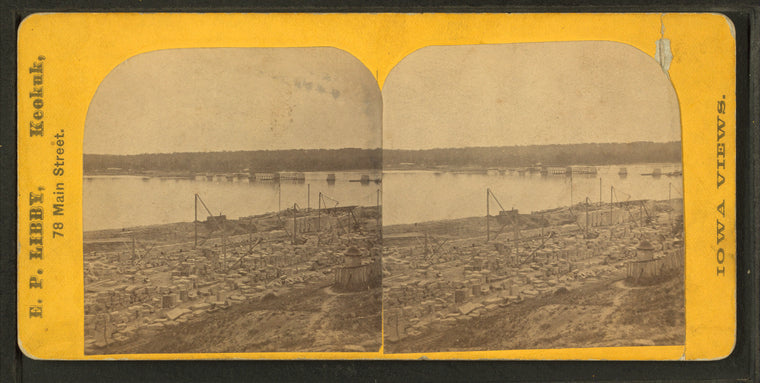 View of canal and locks, Keokuk, Iowa.