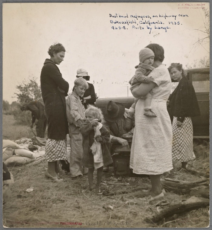 Dust bowl refugees, on highway near Bakersfield, California
