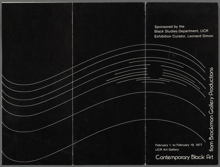 Pamphlet announcing "Contemporary Black Art" exhibition presented by Brockman Gallery Productions