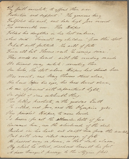 Holograph poem, "The Death of Œdipus," 1815 - ?1818