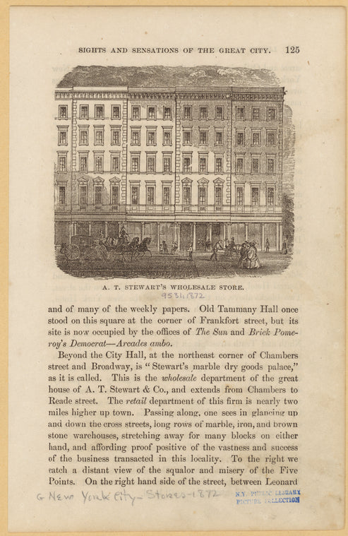 A. T. Stewart's wholesale store